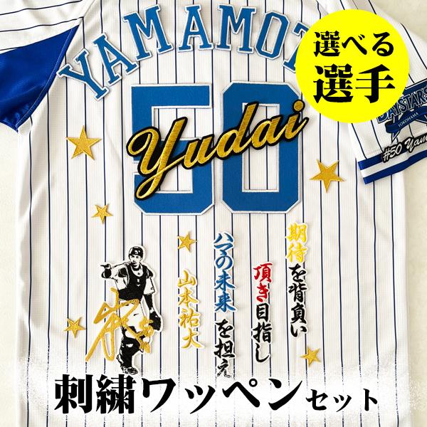 納期注意【横浜 DeNA ベイスターズ 刺繍ワッペン 5点セット 筆記体