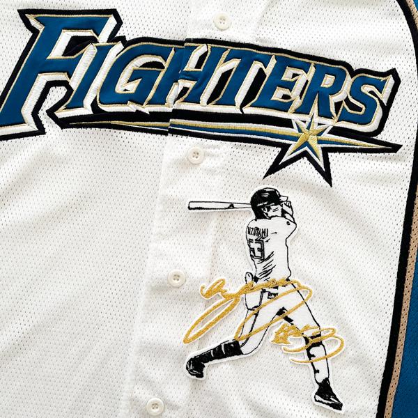 納期注意【日本ハム 刺繍ワッペン 水谷 サイン付シルエット3】水谷瞬