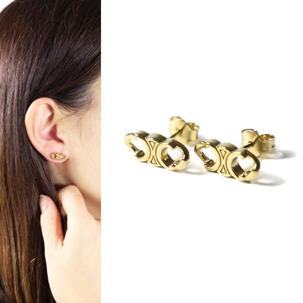CELINE（セリーヌ） Triomphe Gourmette Studs Earrings ピアス