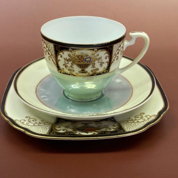 ノリタケ オールドノリタケ 金彩花柄 トリオ C&S コーヒーカップ