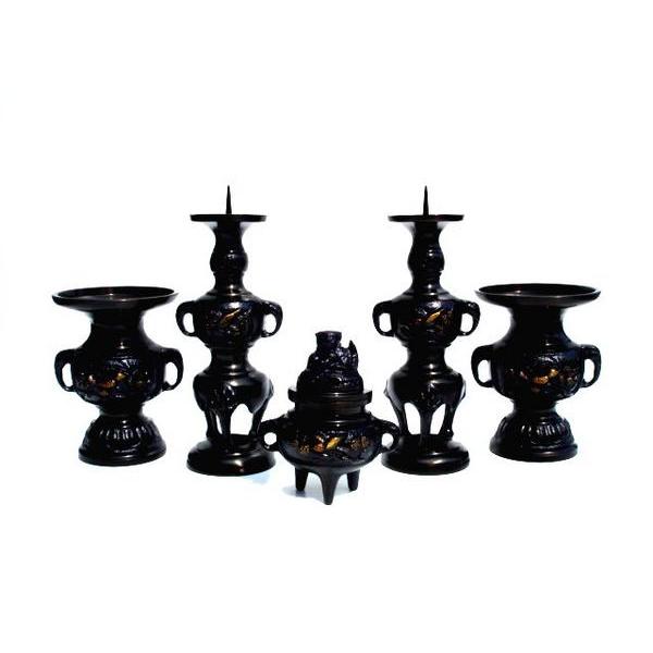 浄土真宗 本願寺派(西) 花鳥五具足 3.0寸 : 仏壇 仏具 lives web shop