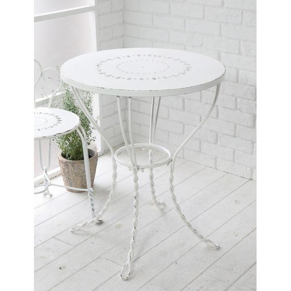 輸入家具 パティオ ラウンドテーブル ホワイト コベントガーデン