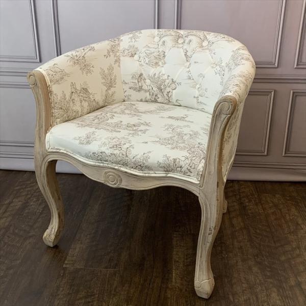 輸入家具 シングルソファ 1人掛け アームチェア トワルドジュイ