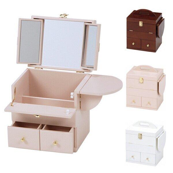 HAGiHARA（萩原） コスメボックス ドレッサー 3面鏡付 幅26cm