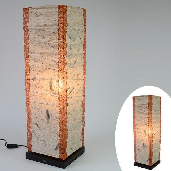 フロアライト 和紙 フロアランプ バナナ紙X角 麻葉煉瓦 （ フロア