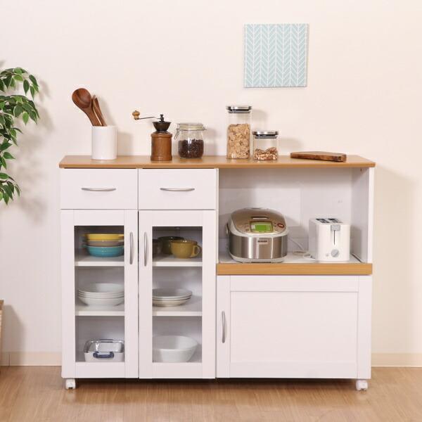 不二貿易（Fuji Boeki） キッチンカウンター 家電ラック キャスター