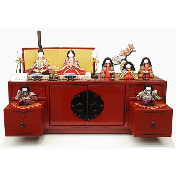 雛人形 柿沼東光作 やよい小筺 箪笥収納飾り 木目込み雛 コンパクト