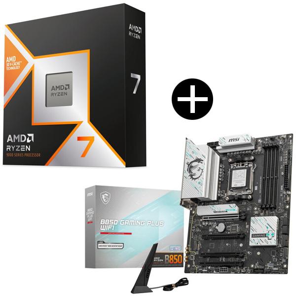 AMD Ryzen 7 9800X3D CPU + MSI B850 GAMING PLUS WIFI ATX