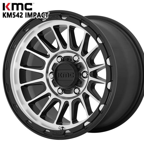 デリカD5等 KMC KM542 IMPACT 16インチ 7.0J 5H114.3 +30 SATIN BLACK