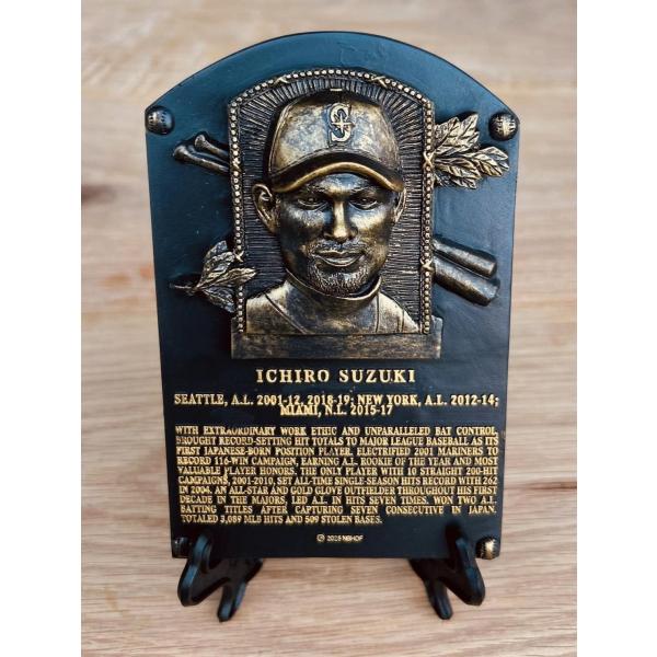 MS】8/10 球場配布 イチロー 米野球殿堂展示 プラーク プレート 盾