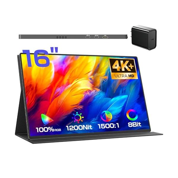 EVICIV 4K モバイルモニター 16インチ 高輝度 1200Nit 非光沢 QLED