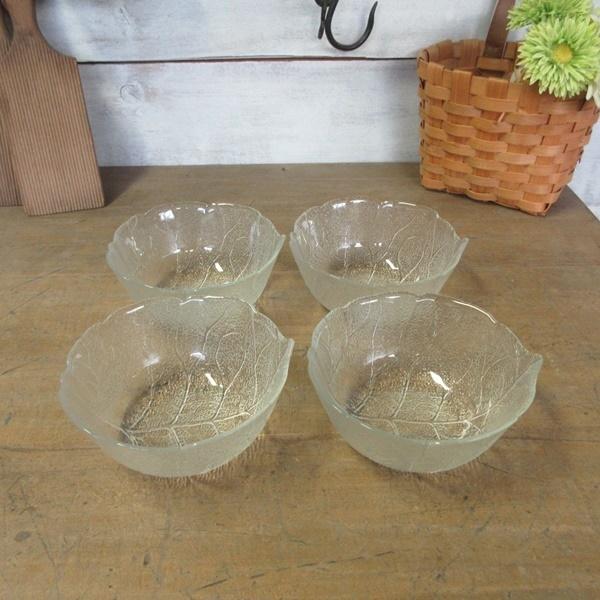 フランス製 arcoroc アルコロック キッチン雑貨 ガラスボウル 4個