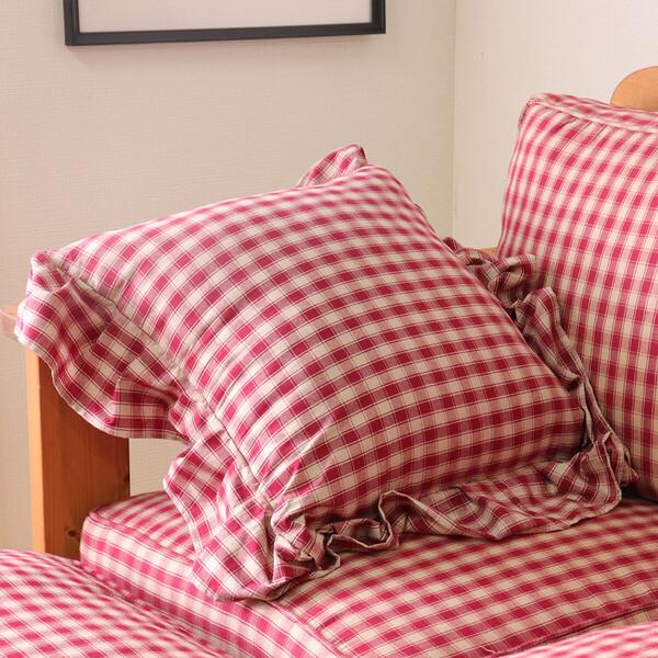 ソファー ピロークッション ギンガムチェック スツール ファーマー