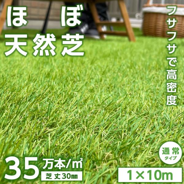 予約販売 4月上旬】人工芝 リアル人工芝 ロール 1m×10m 密度35万本/m2