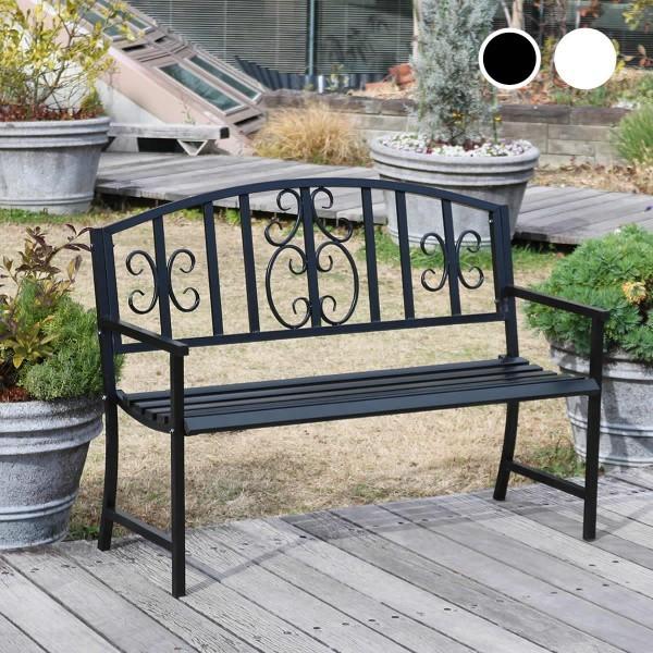 アンティーク調 ベンチ 幅122cm アイアン フレーム ガーデンチェア