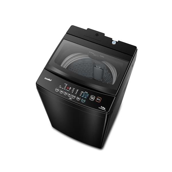 コンフィー(COMFEE') 洗濯機 9kg 透明ガラスドア 全自動 槽洗浄 予約