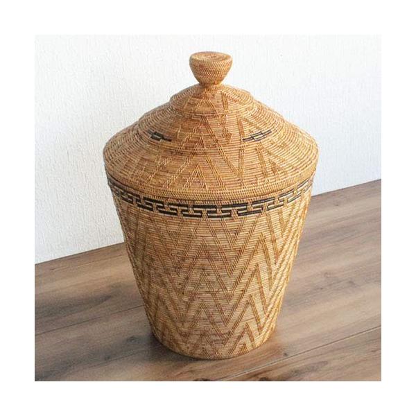 アタ特大バスケット 蓋付き アタ製 編み込み 可愛い オシャレ