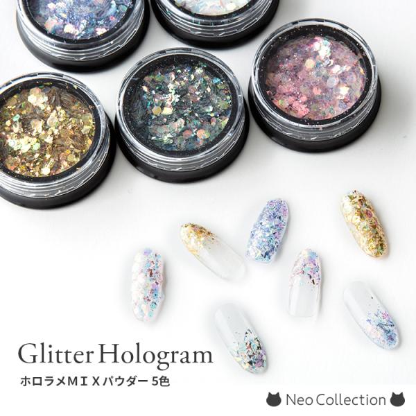 ホロラメMIXパウダー 乱切りホロミックス グリッター ラメ ネイル