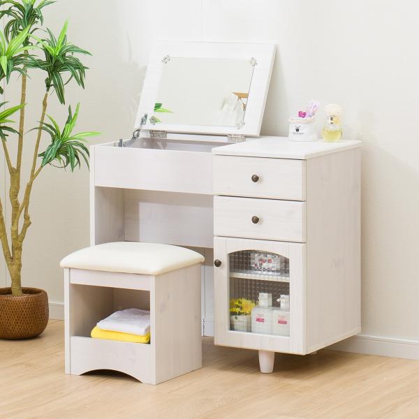 ニトリ（NITORI） [幅80cm]デスクドレッサー(フローリオ7080D WH) 鏡台