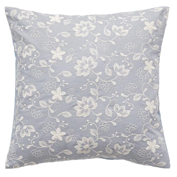 ニトリ（NITORI） クッションカバー(ホワイトフラワー ブルー gSChq8