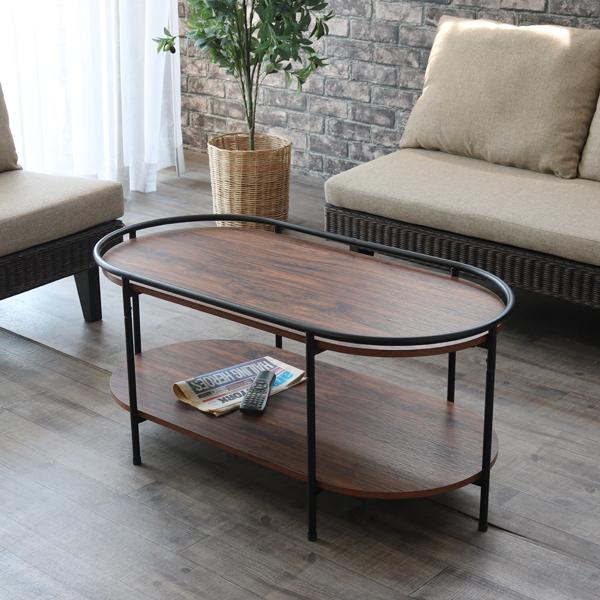 リビングテーブル おしゃれ 楕円形 オーバル センターテーブル 幅100cm