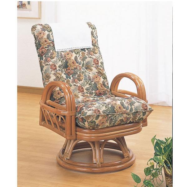 今枝商店 籐(ラタン)椅子 リクライニング回転座椅子 座面高37センチ S