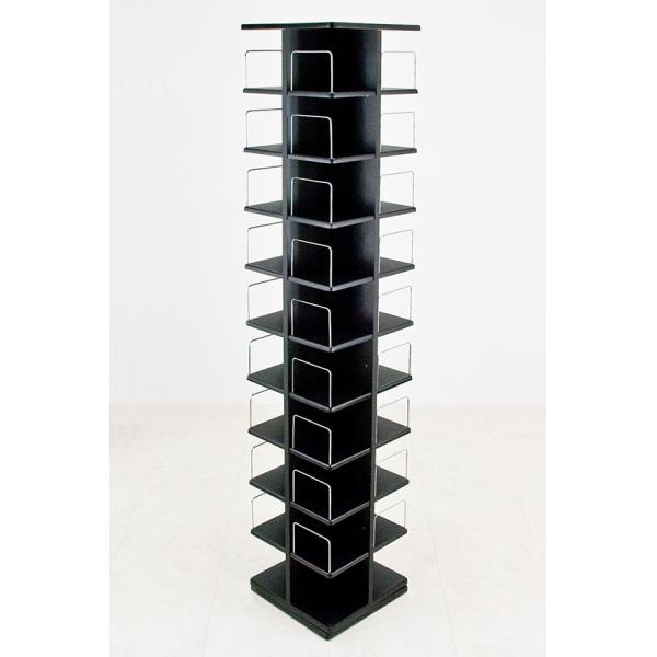 サカベ 回転式マルチタワーラック CD収納 DVD収納 本棚 大容量 BK/DBR