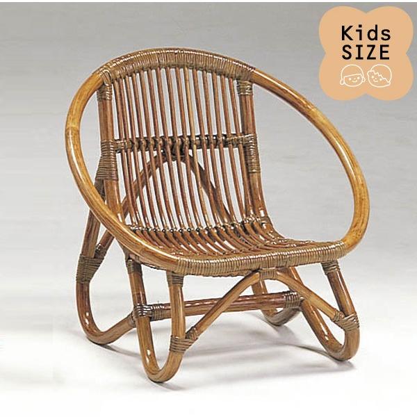 KAZAMA 籐子供椅子 ラタンドールチェア ミニラウンドチェア