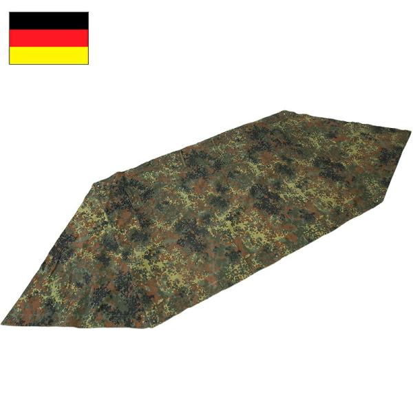 ドイツ軍 テントシート フレクターカモ USED EE339UN BW パップテント