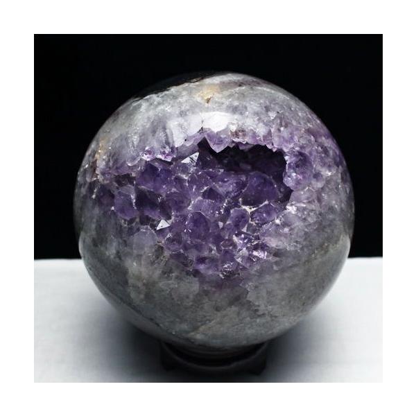 11.1Kg アメジスト笑口 丸玉 205mm t610-11764 : 誠安天然石専門店