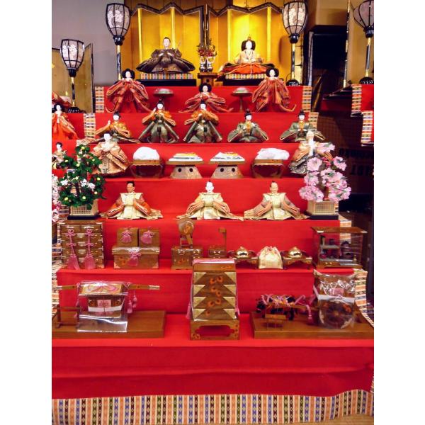 ひな人形☆七段十五人飾り A3−40x7C☆横幅120*奥行160