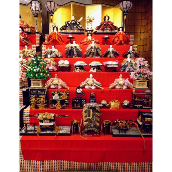 ひな人形☆七段十五人飾り A6−40x7F☆横幅120*奥行160