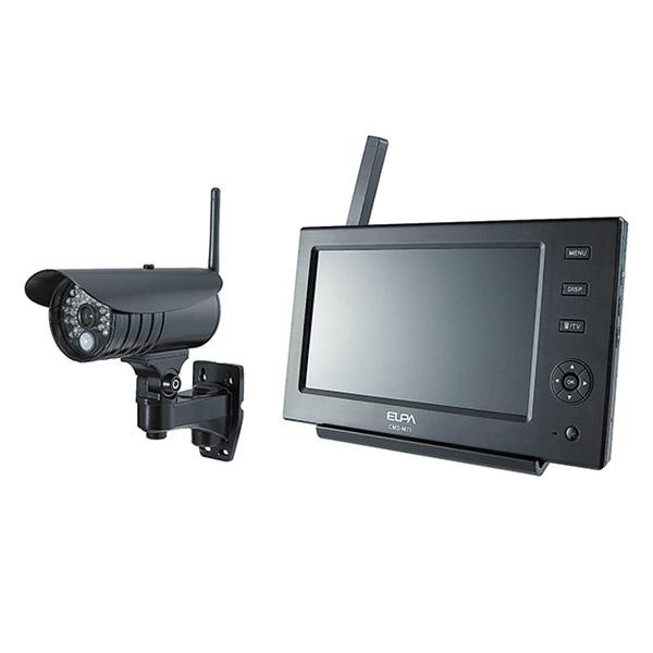 朝日電器 即日出荷 ELPA ワイヤレス防犯カメラ＆モニターセット CMS