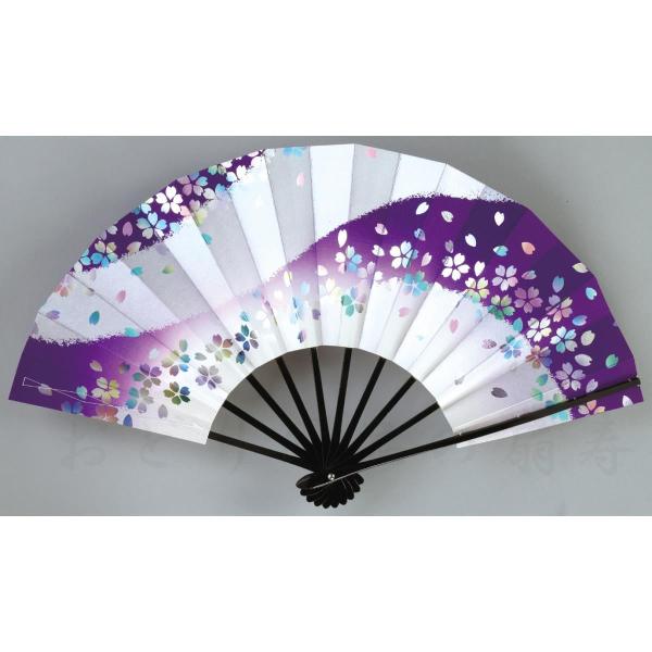 舞扇子 桜柄箔、紺 黒塗骨 京扇子 箱なし : おどり用品の扇寿 Yahoo!店