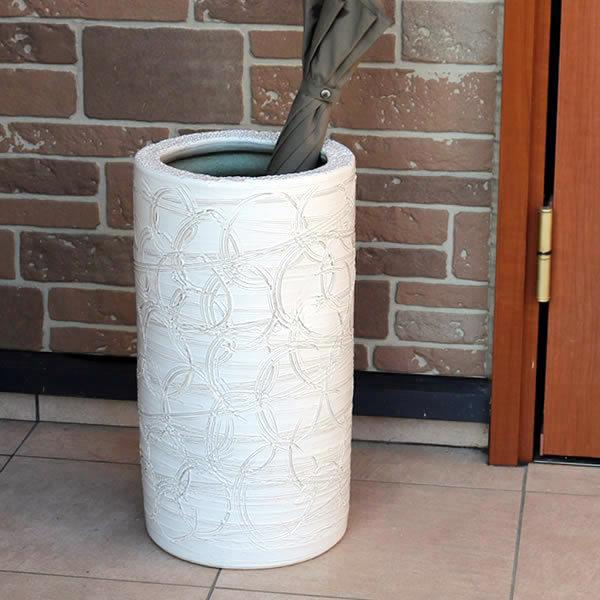 傘立て 陶器 おしゃれ 信楽焼 かさたて 和風 傘入れ モダン 白 玄関