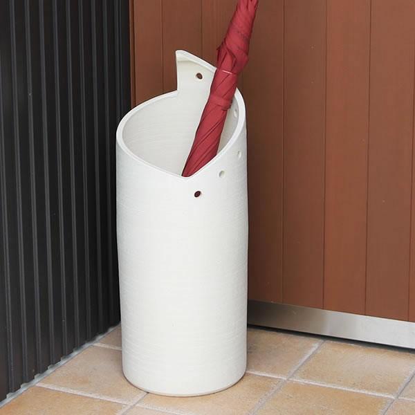 傘立て 陶器 おしゃれ 信楽焼 かさたて 和風 傘入れ モダン 白 玄関