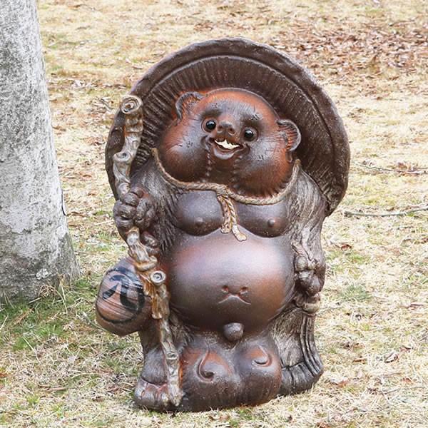 信楽焼 20号ひねり狸 たぬき タヌキ 古狸庵 開運 縁起物 可愛い 陶器