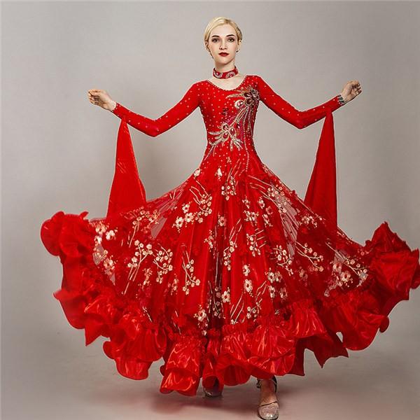 社交ダンス モダンドレス 衣装 ダンス発表会 豪華な社交ダンスドレス