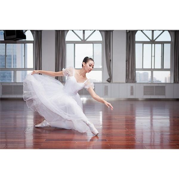 バレエ チュチュ 白 バレエレオタード ダンス衣装 袖あり 演出バレエ