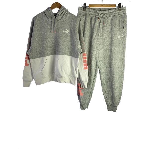 PUMA◇セットアップ/L/コットン/グレー/676023-04/676025-04/裏起毛