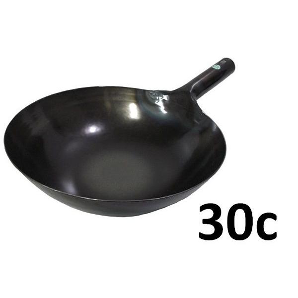 山田 工業所 鉄 打出 片手中華鍋（北京鍋）30cm 1.2mm厚 : ふじまる