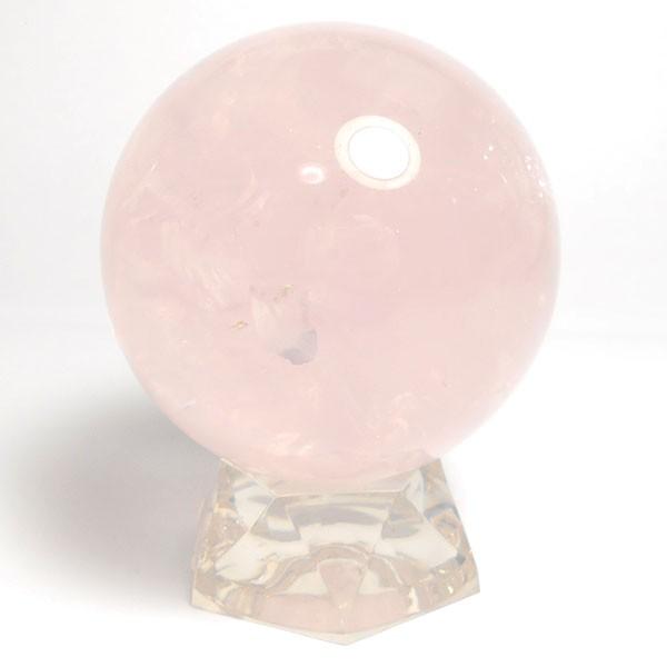 ローズクォーツ(紅水晶) 丸玉 60mm 台座付き 天然石 パーワーストーン