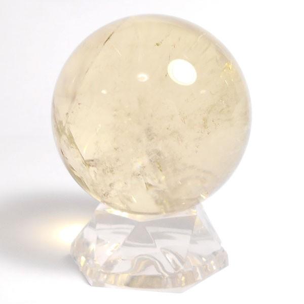 シトリン(天然)黄色水晶 丸玉 52mm 台座付き 天然石 パーワーストーン