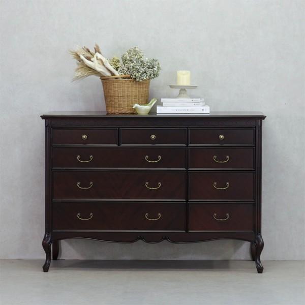 ワイドチェスト チェスト 120 ブラウン 引き出し収納 リビングチェスト