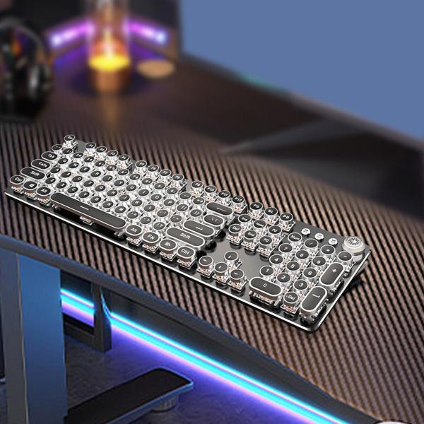 メカニカルゲーミングキーボード、レトロパンク104キーキーボード