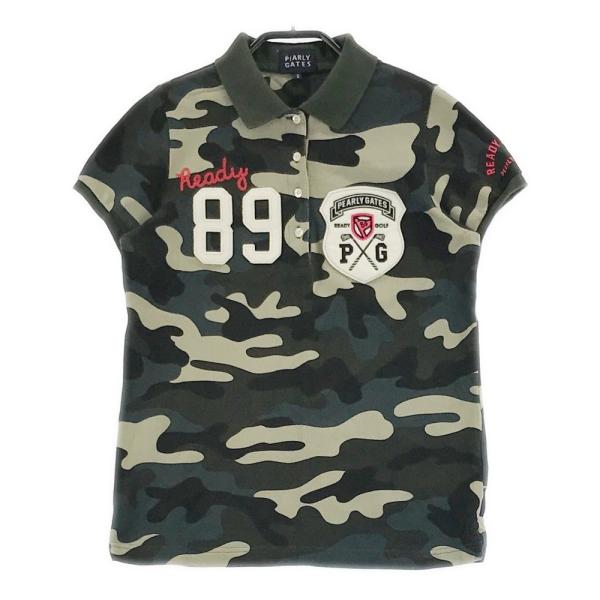 PEARLY GATES（パーリーゲイツ） 半袖ポロシャツ ワッペン 迷彩