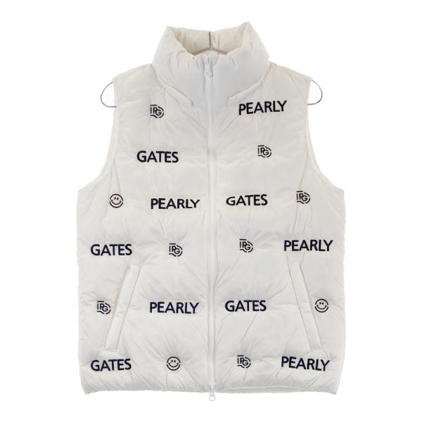 PEARLY GATES パーリーゲイツ ダウンベスト ロゴ ニコちゃん総柄