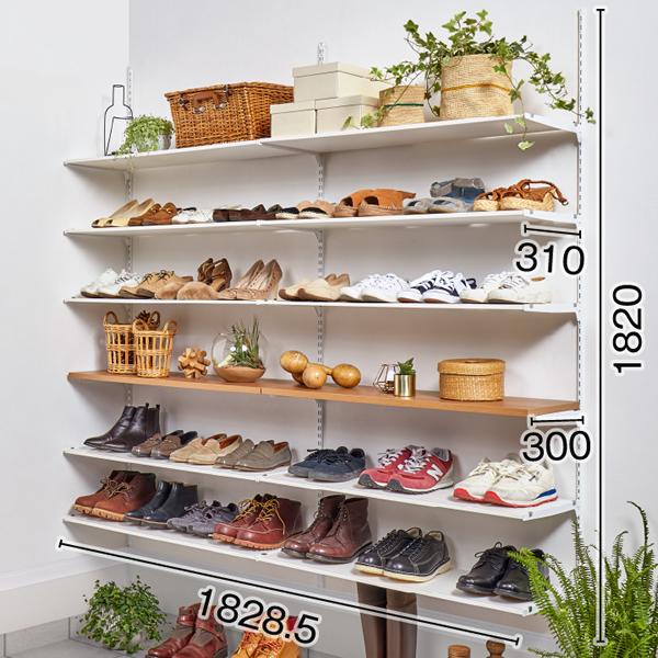 LIXIL（リクシル） すっきり棚 シューズクロークプラン 樹脂棚板＋木製