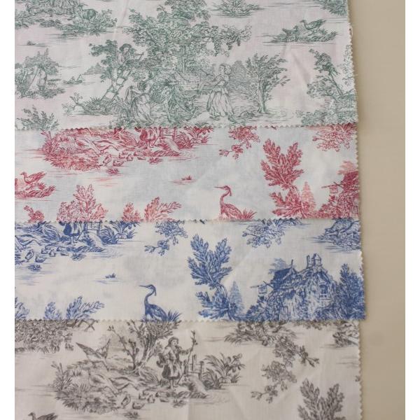 トワルドジュイ フランス製 カット生地 4色セット 田園 フランス生地