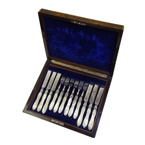 シェフィールド デザートフォークナイフ 12Pセット マザーオブパール